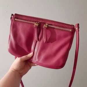 Fossil Leather Crossbody Purse, Purple/Pink Shoulder Bag